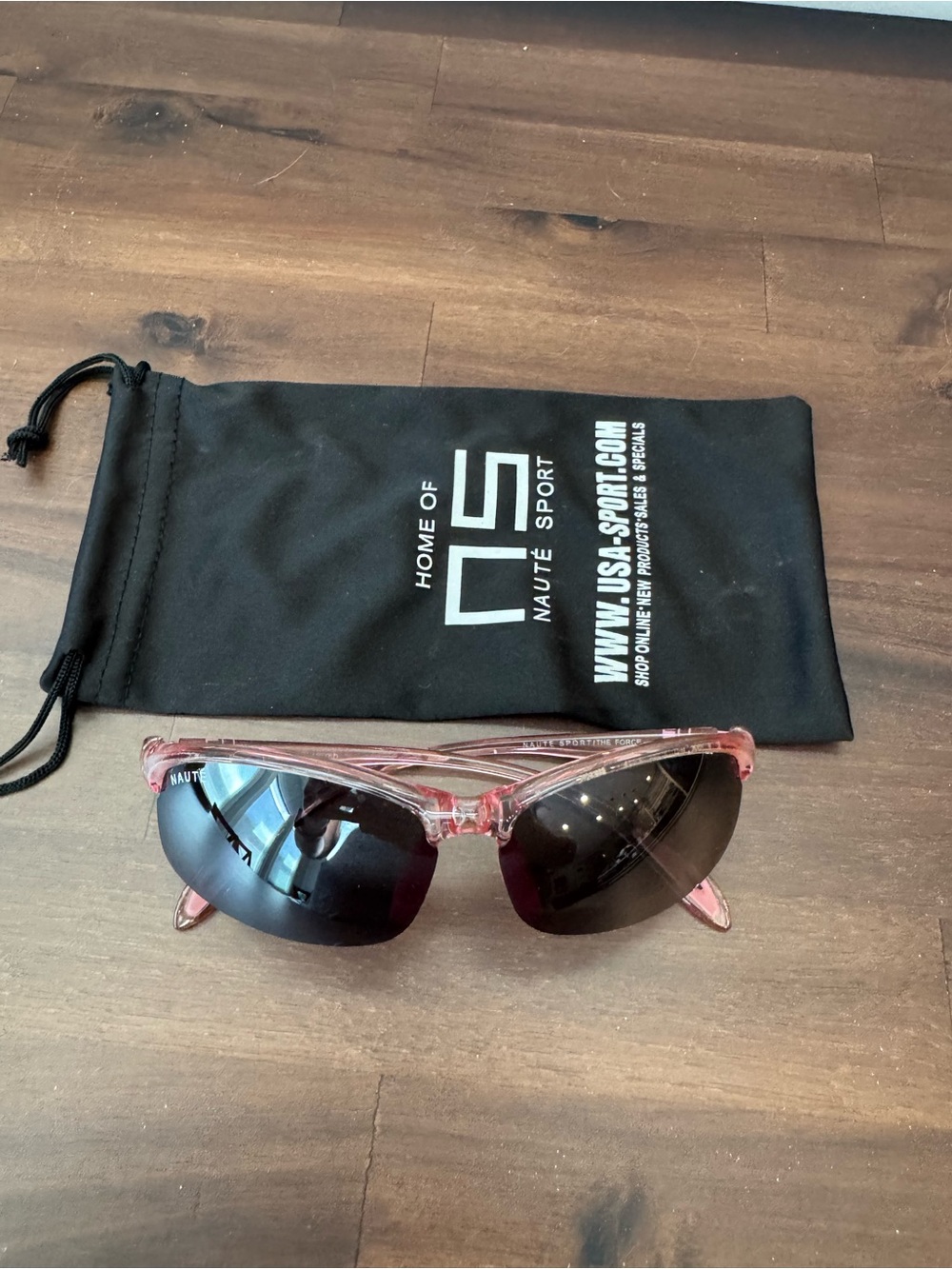 Nauté Sport The Force Polarized Sunglasses Pink Clear Frame